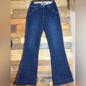 Rock & Roll Denim Womens High Rise Trouser Jeans Dark Wash RRWD5HR0GJ 30 X 36